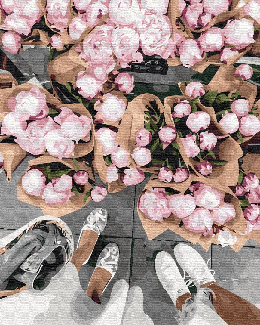 Painting by numbers Peonies fair © Oksana Vorobiy