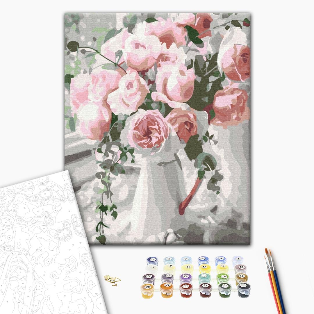 Painting by numbers Bouquet of delicate roses