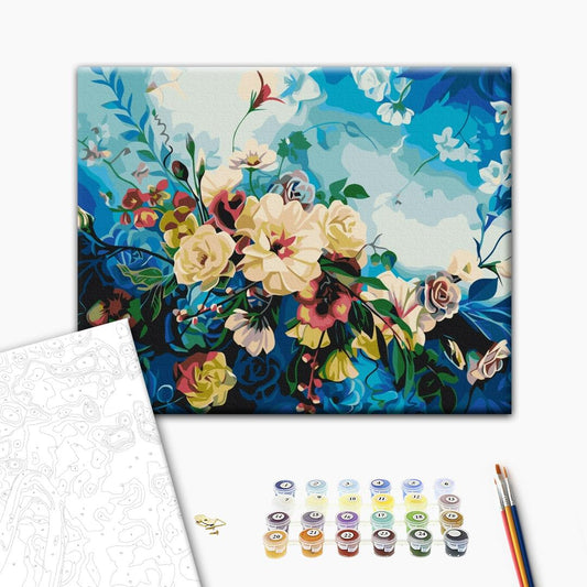 Painting by numbers Blue flowers © Anna Steshenko