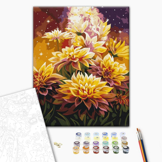 Painting by numbers Cosmic flowers © Anna Steshenko