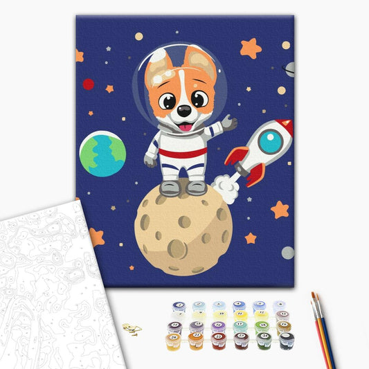 Painting by numbers Corgi in space