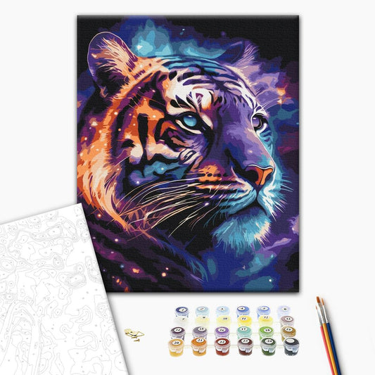 Painting by numbers Space tiger