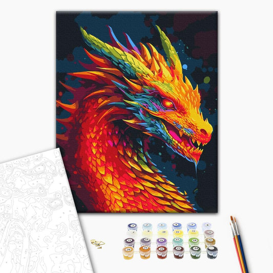 Painting by numbers Neon dragon