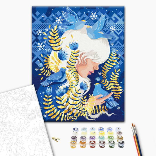 Painting by numbers Birds of winter © Polina Skurikhina